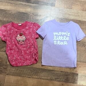 Set of Two Graphic T-Shirts - Pink and Purple